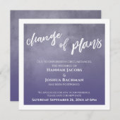 Paarse Uitgestelde Bruiloft Verandering van Planne Kaart (Voorkant / Achterkant)