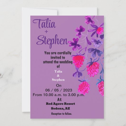 Paarse uitnodiging (Voorkant)