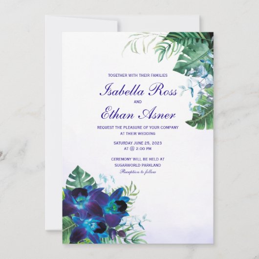 Paarse uitnodiging tot het indienen van een blauwe (Voorkant)