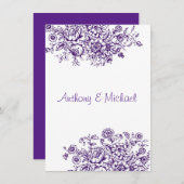 Paarse uitnodiging tot het indienen van een huwel (Voorkant / Achterkant)