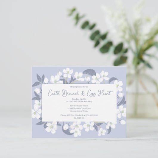 Paarse uitnodiging tot het indienen van Pasen-Bru (Staand voorkant)