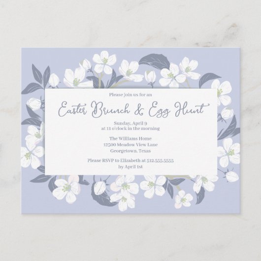 Paarse uitnodiging tot het indienen van Pasen-Bru (Voorkant)