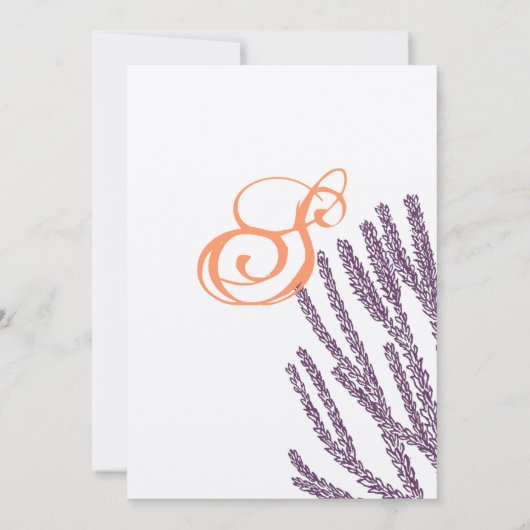 Paarse uitnodiging tot weddenschap met Wilde Flowe (Achterkant)