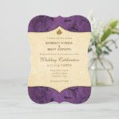 Paarse uitnodiging tot weduwschap met kreeften (Staand voorkant)