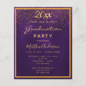 Paarse uitnodiging van de graduatiepartij flyer (Voorkant)