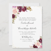 paarse uitnodiging voor een trouwe bruiloft (Voorkant)