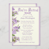 Paarse uitnodiging voor het geven van een ruitje (Voorkant / Achterkant)