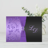 Paarse uitnodiging voor het uitzenden van een conc (Staand voorkant)