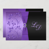 Paarse uitnodiging voor het uitzenden van een conc (Voorkant / Achterkant)