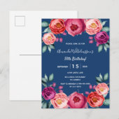 Paarse uitnodiging voor marineschok (Voorkant / Achterkant)