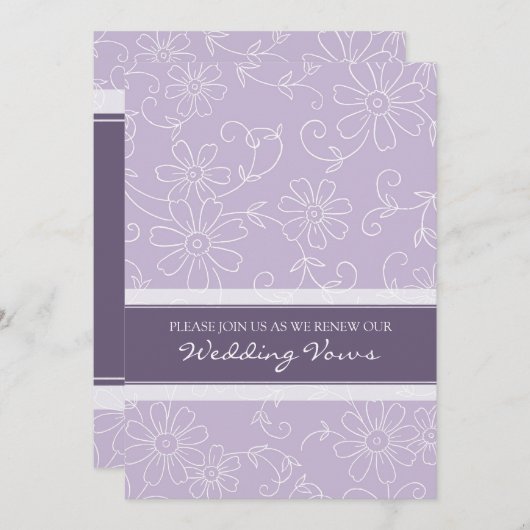 Paarse uitnodigingen tot vernieuwing van het Wit-h (Voorkant / Achterkant)