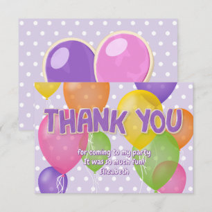 paarse uitsparing koekjes ballonnen verjaardag dan bedankkaart