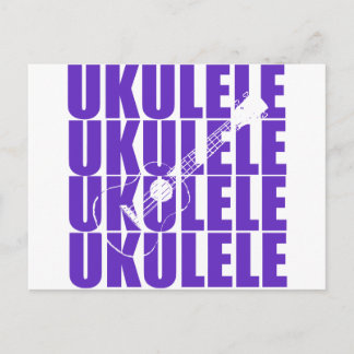 Paarse Ukulele Briefkaart