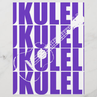 Paarse Ukulele Gepersonaliseerd Briefhoofd