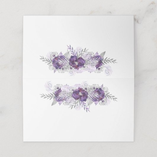 Paarse Ultra Violet Lavendel Grijs Waterverf Rozen (Buitenkant ongevouwen)