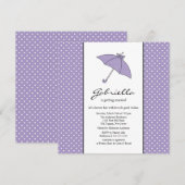 Paarse Umbrella Bridal Shower Kaart (Voorkant / Achterkant)
