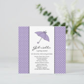 Paarse Umbrella Bridal Shower Kaart (Staand voorkant)