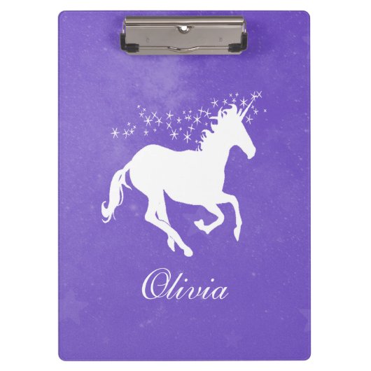 Paarse Unicorn - Aangepast klembord (Voorkant)