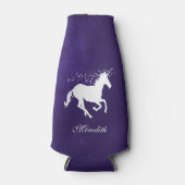 Paarse Unicorn Aangepaste flessenkoeler Flesjeskoeler (Voorkant)