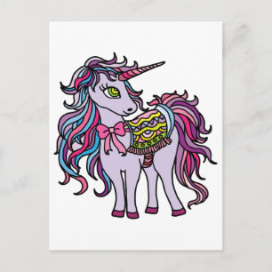 Paarse Unicorn Briefkaart