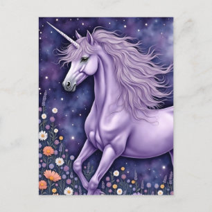 Paarse Unicorn Briefkaart