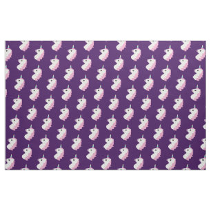 Paarse Unicorn Emoji Pattern Fabric Stof