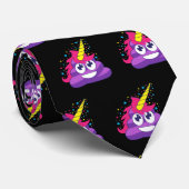 Paarse Unicorn Emoji Poop Stropdas (Opgerold)
