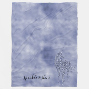 Paarse Unicorn Glitter gepersonaliseerd Fleece Deken