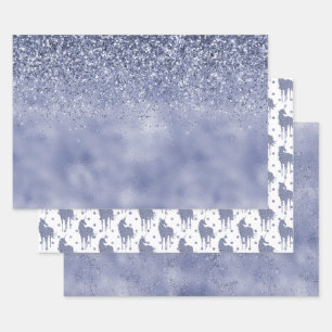 Paarse Unicorn Glitter Inpakpapier Vel