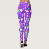 Paarse Unicorn-Leggings Leggings (Achterkant)
