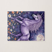 Paarse Unicorn Legpuzzel (Horizontaal)