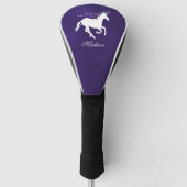 Paarse Unicorn Personalized Golf Head Hoesje Golfheadcover (Voorkant)