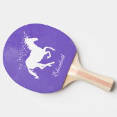Paarse Unicorn Personalized Ping Pong Paddle Tafeltennisbatje (Zijkant)