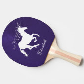 Paarse Unicorn Personalized Ping Pong Paddle Tafeltennisbatje (Zijkant)
