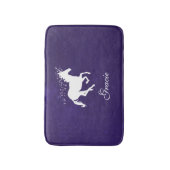Paarse Unicorn Persoonlijke Bath Mat (Voorkant Verticaal)