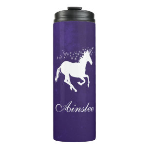 Paarse Unicorn Persoonlijke Thermische Tumbler Thermosbeker