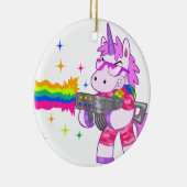 Paarse Unicorn - Pistool Keramisch Ornament (Rechts)