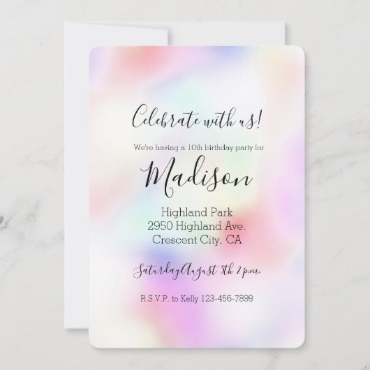 Paarse Unicorn-regenboog   Kaart (Voorkant)