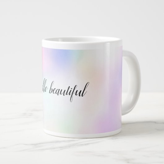 Paarse unicorn roze regenboog extra grote beker (Voorkant rechts)