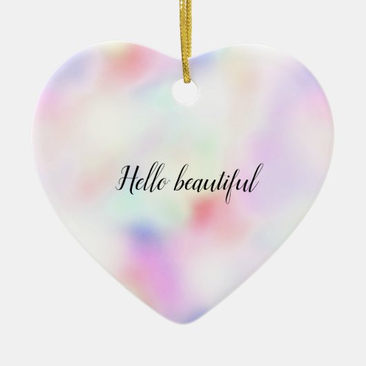 Paarse unicorn roze regenboog keramisch ornament (Voorkant)