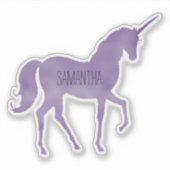 Paarse Unicorn Sticker (Voorkant)