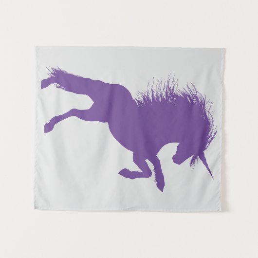 Paarse Unicorn Wandkleed (Voorkant (horizontaal))