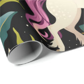 Paarse Unicorns Cadeaupapier (Rol Hoek)