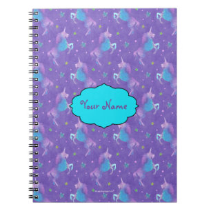 Paarse Unicorns roze sterren Notitieboek