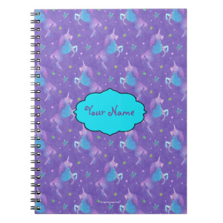 Paarse Unicorns roze sterren Notitieboek