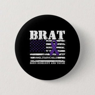 Paarse Up Militaire Kind Maand Trots Brat Kinder A Ronde Button 5,7 Cm