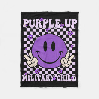 Paarse Up voor Kinder Groovy Military Child Fleece Deken