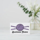 Paarse val van Yarn (Knit & Crochet) Visitekaartje (Staand voorkant)