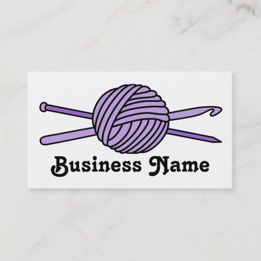 Paarse val van Yarn (Knit & Crochet) Visitekaartje (Voorkant)