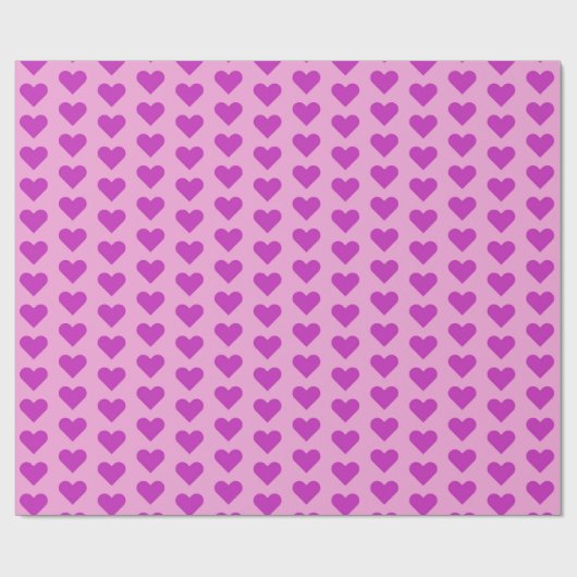 Paarse Valentijn's Day Love Hearts Cadeaupapier (Vlak)